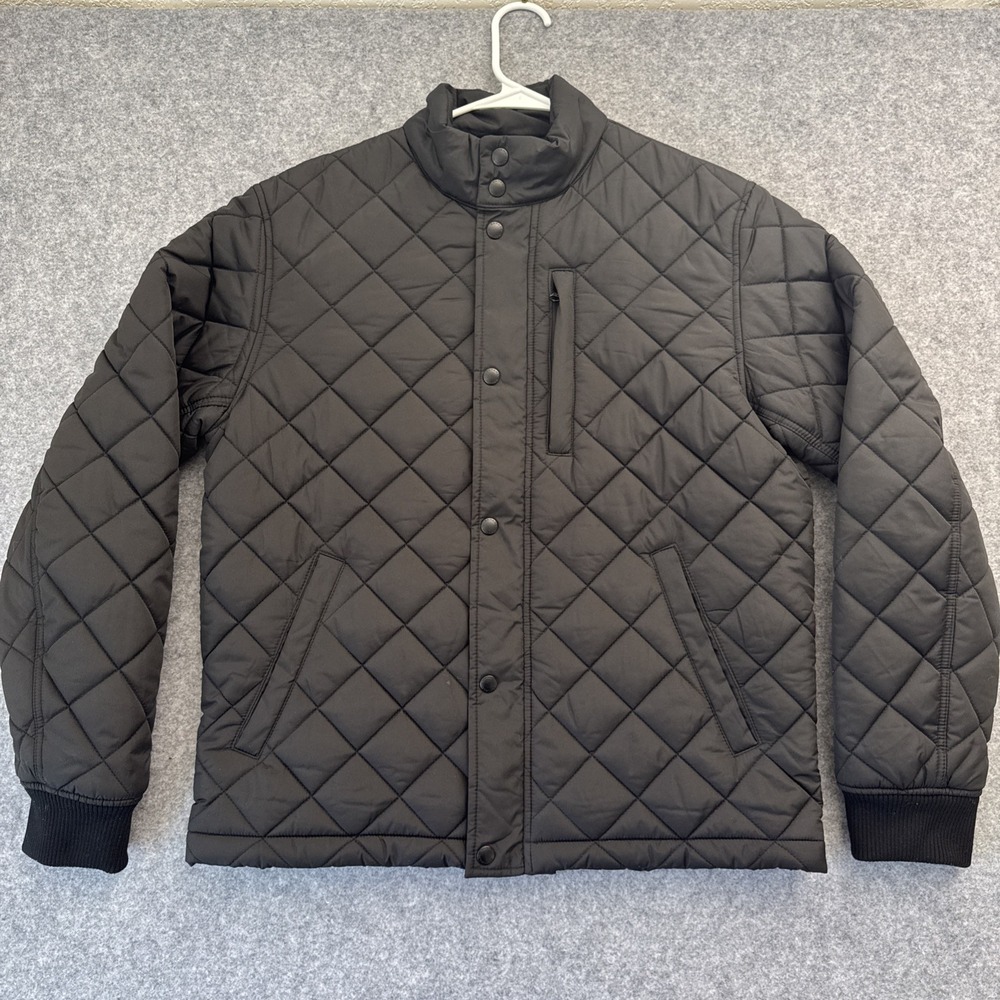 Banana Republic Lined Jacket Women's M Diamond Quilted Puffer Black